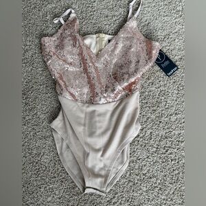 NWT Champagne Sequin Top Bodysuit - Never Worn!